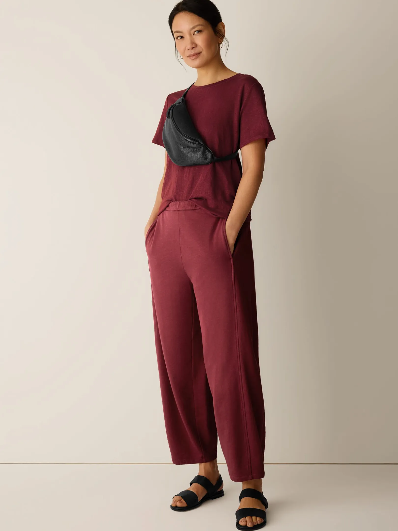 Garment-Dyed Organic Cotton Terry Lantern Pant