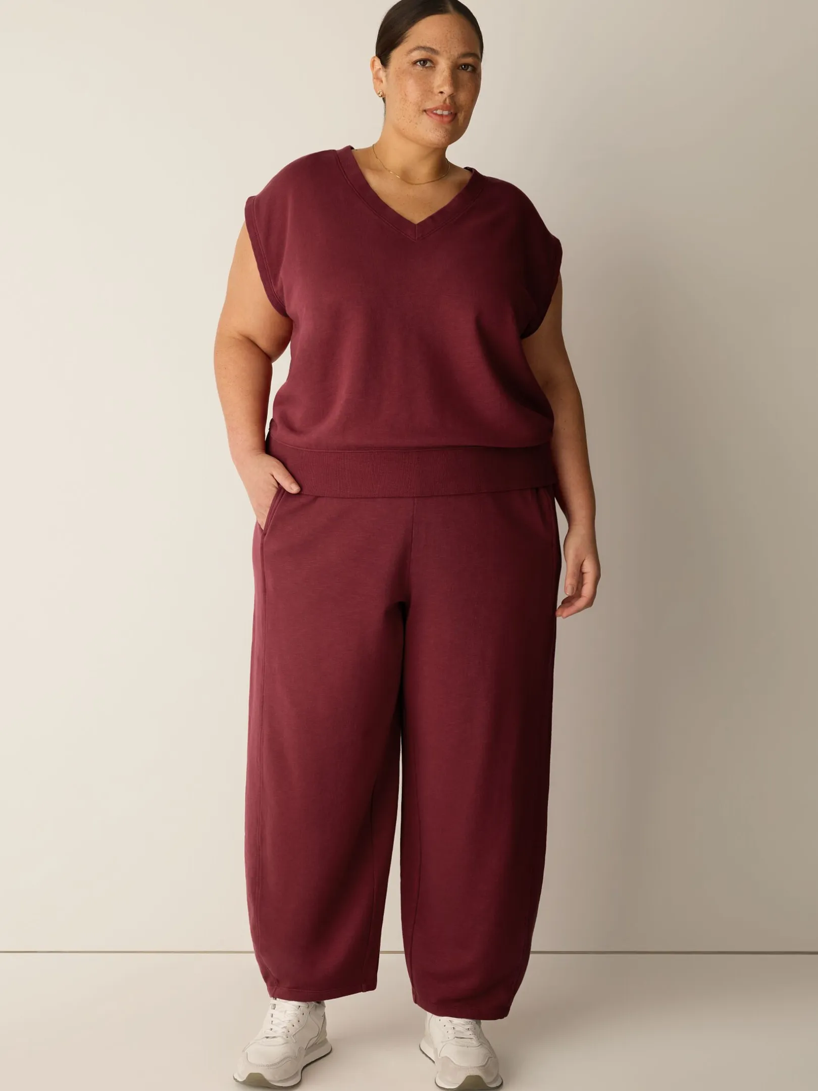 Garment-Dyed Organic Cotton Terry Lantern Pant