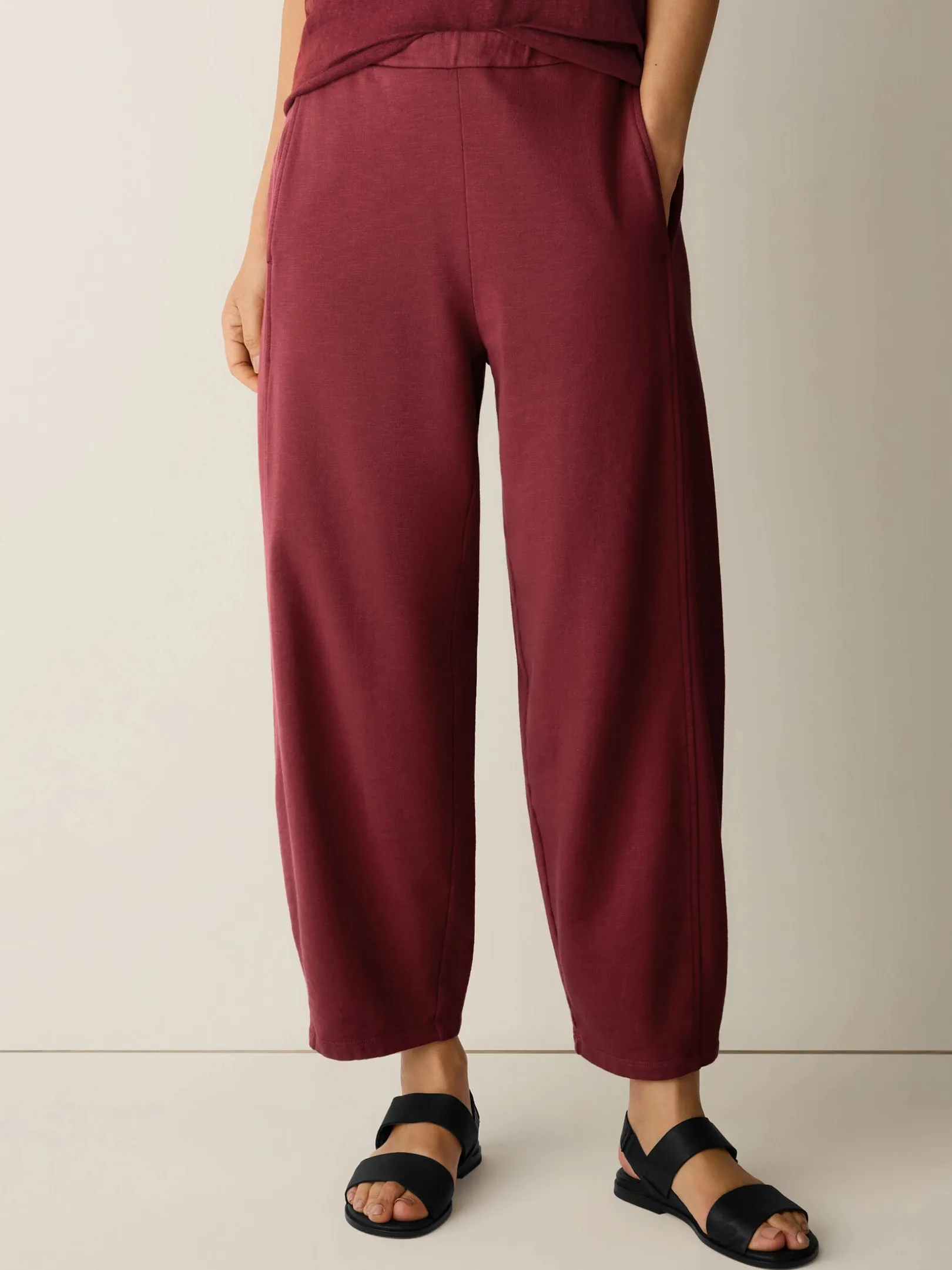 Garment-Dyed Organic Cotton Terry Lantern Pant