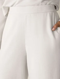 Garment-Dyed Organic Cotton Terry Wide-Leg Pant