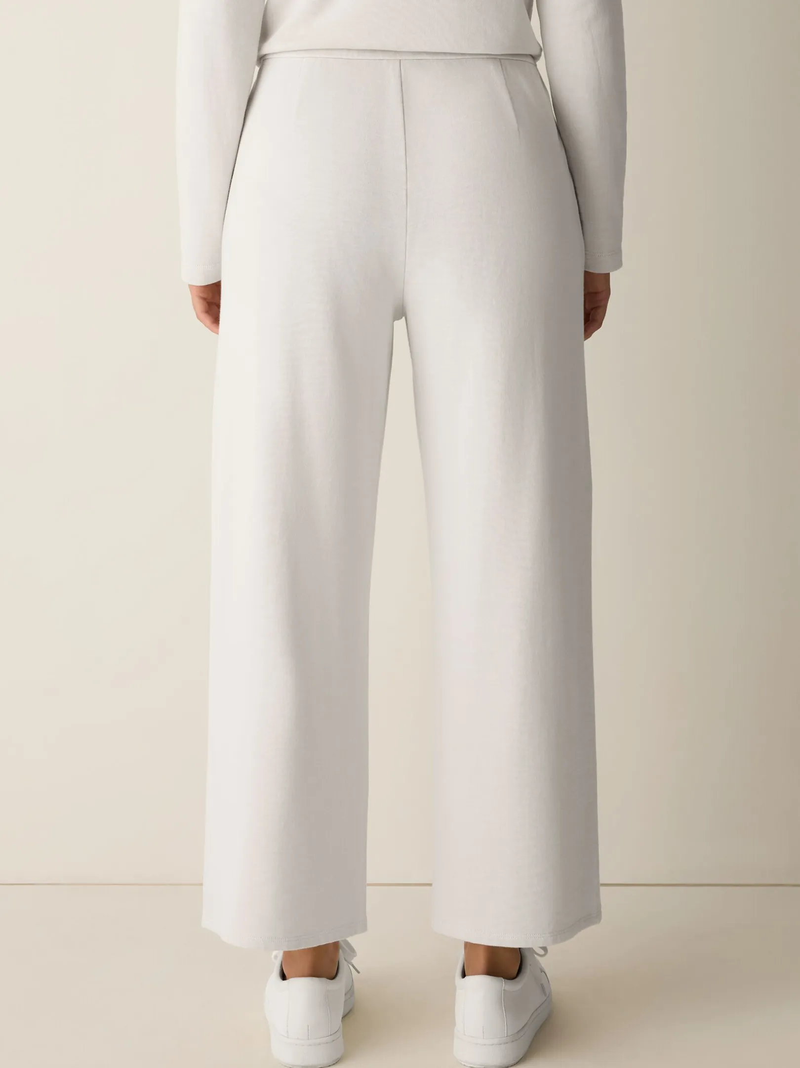 Garment-Dyed Organic Cotton Terry Wide-Leg Pant