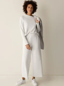Garment-Dyed Organic Cotton Terry Wide-Leg Pant