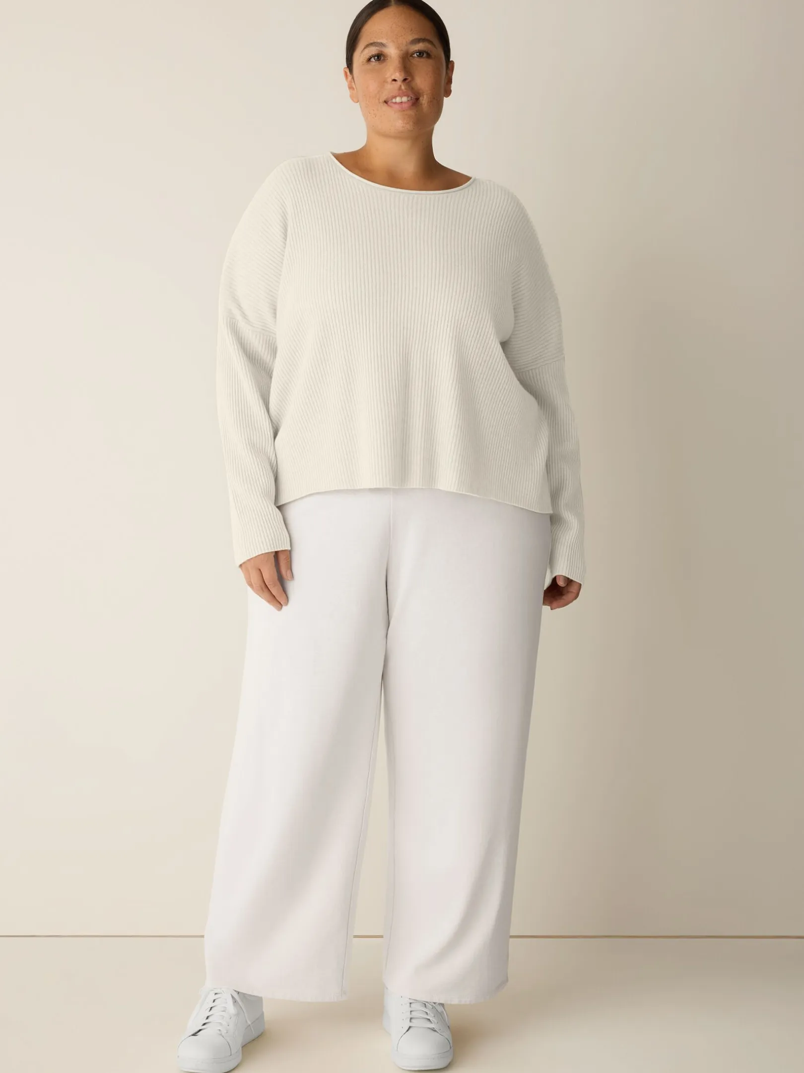Garment-Dyed Organic Cotton Terry Wide-Leg Pant