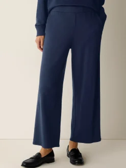 Garment-Dyed Organic Cotton Terry Wide-Leg Pant