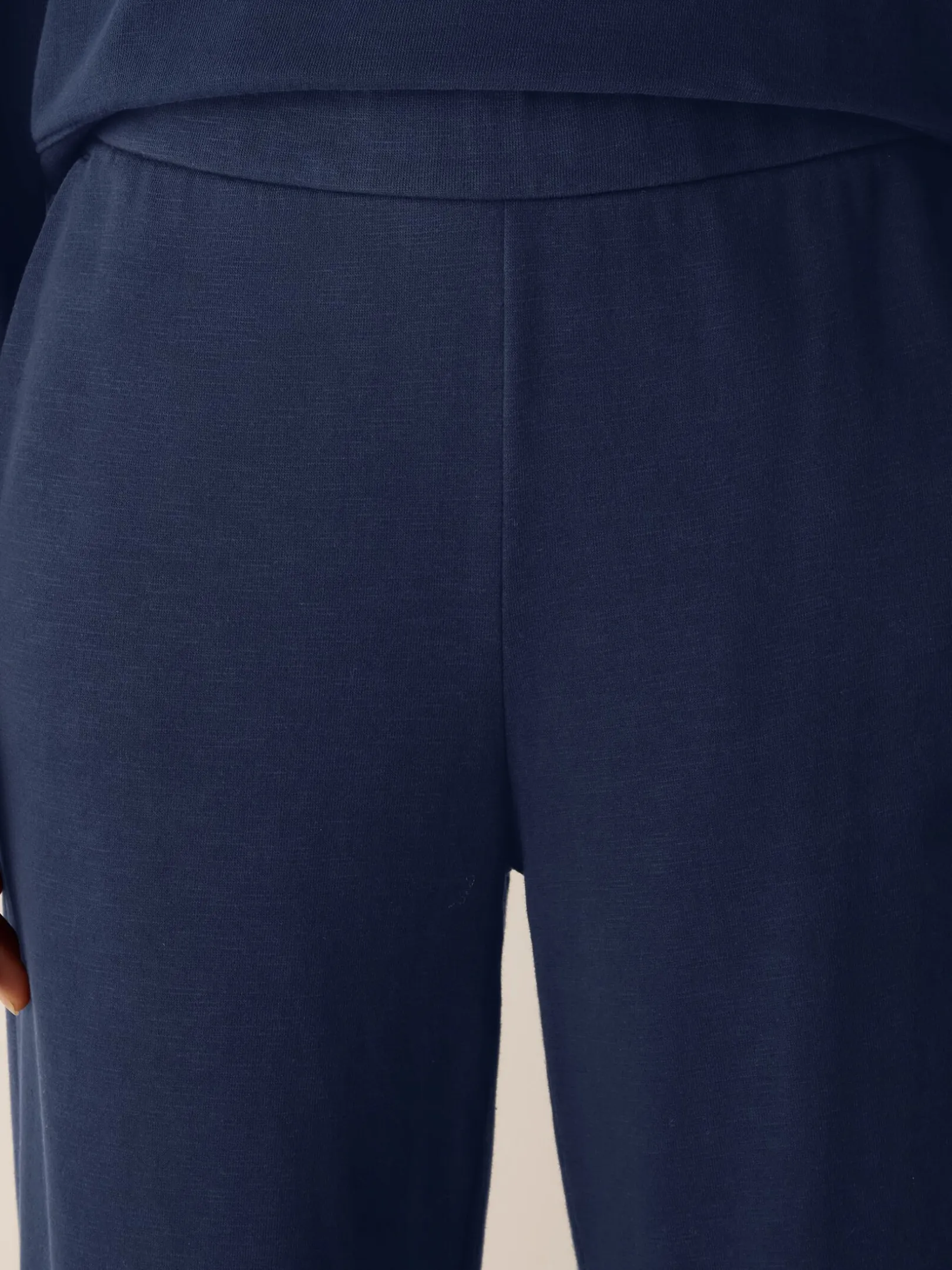 Garment-Dyed Organic Cotton Terry Wide-Leg Pant