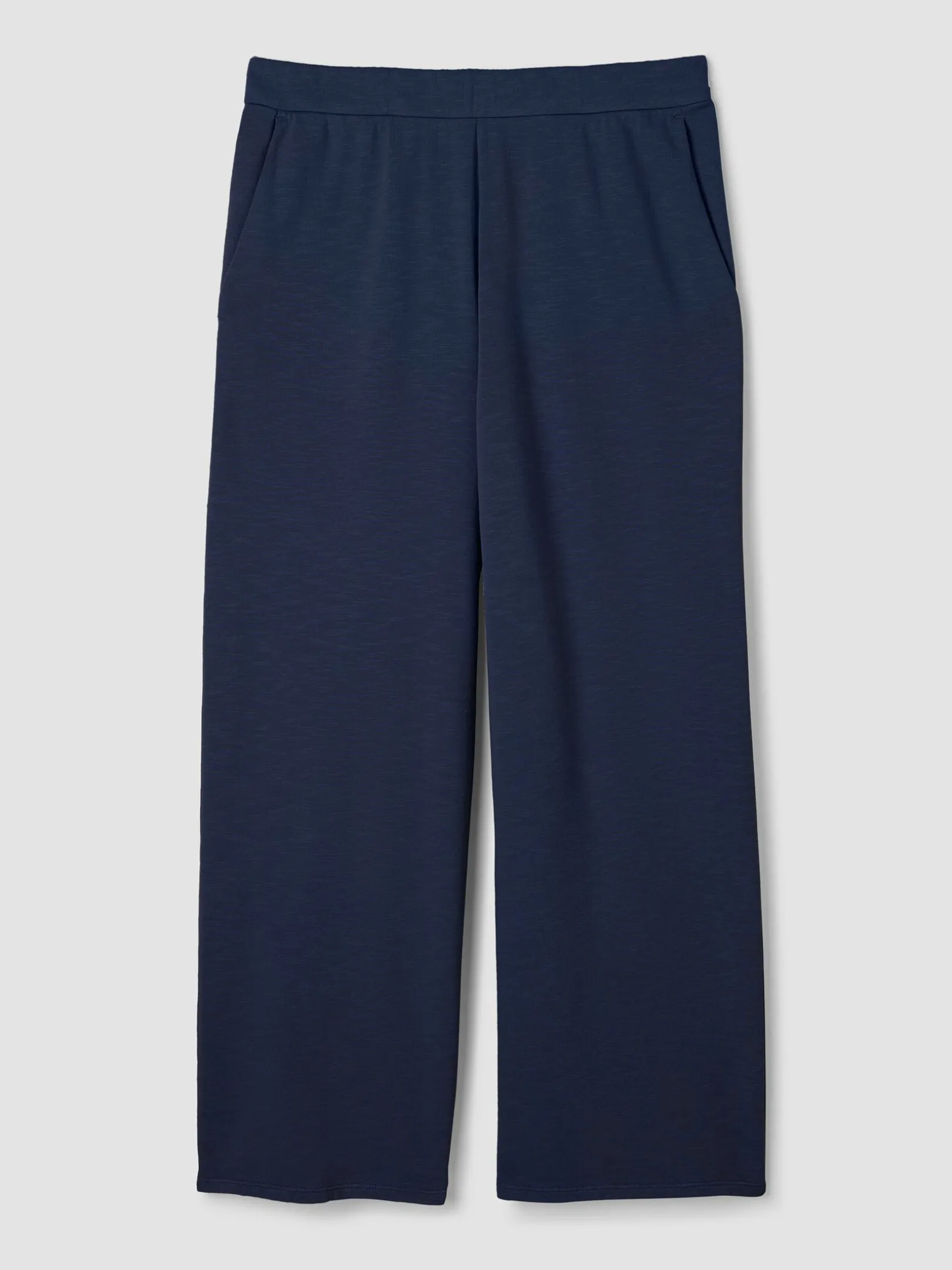 Garment-Dyed Organic Cotton Terry Wide-Leg Pant