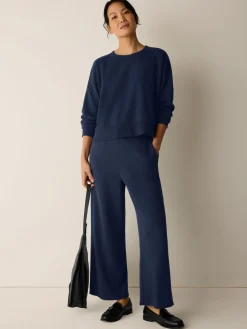 Garment-Dyed Organic Cotton Terry Wide-Leg Pant