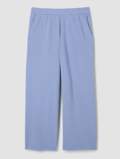 Garment-Dyed Organic Cotton Terry Wide-Leg Pant