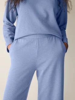 Garment-Dyed Organic Cotton Terry Wide-Leg Pant