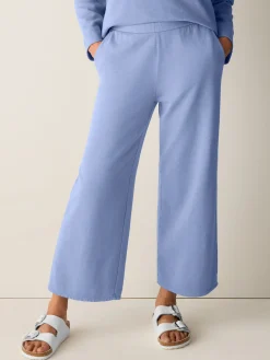 Garment-Dyed Organic Cotton Terry Wide-Leg Pant