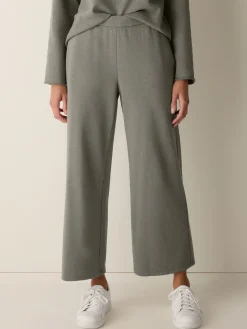 Garment-Dyed Organic Cotton Terry Wide-Leg Pant