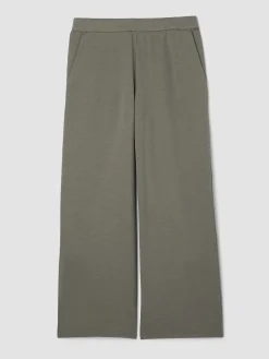 Garment-Dyed Organic Cotton Terry Wide-Leg Pant