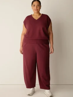Garment-Dyed Organic Cotton Terry V-Neck Top