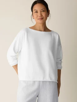 Garment-Dyed Organic Cotton Terry Bateau Neck Box-Top
