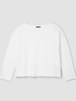 Garment-Dyed Organic Cotton Terry Bateau Neck Box-Top