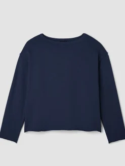 Garment-Dyed Organic Cotton Terry Bateau Neck Box-Top