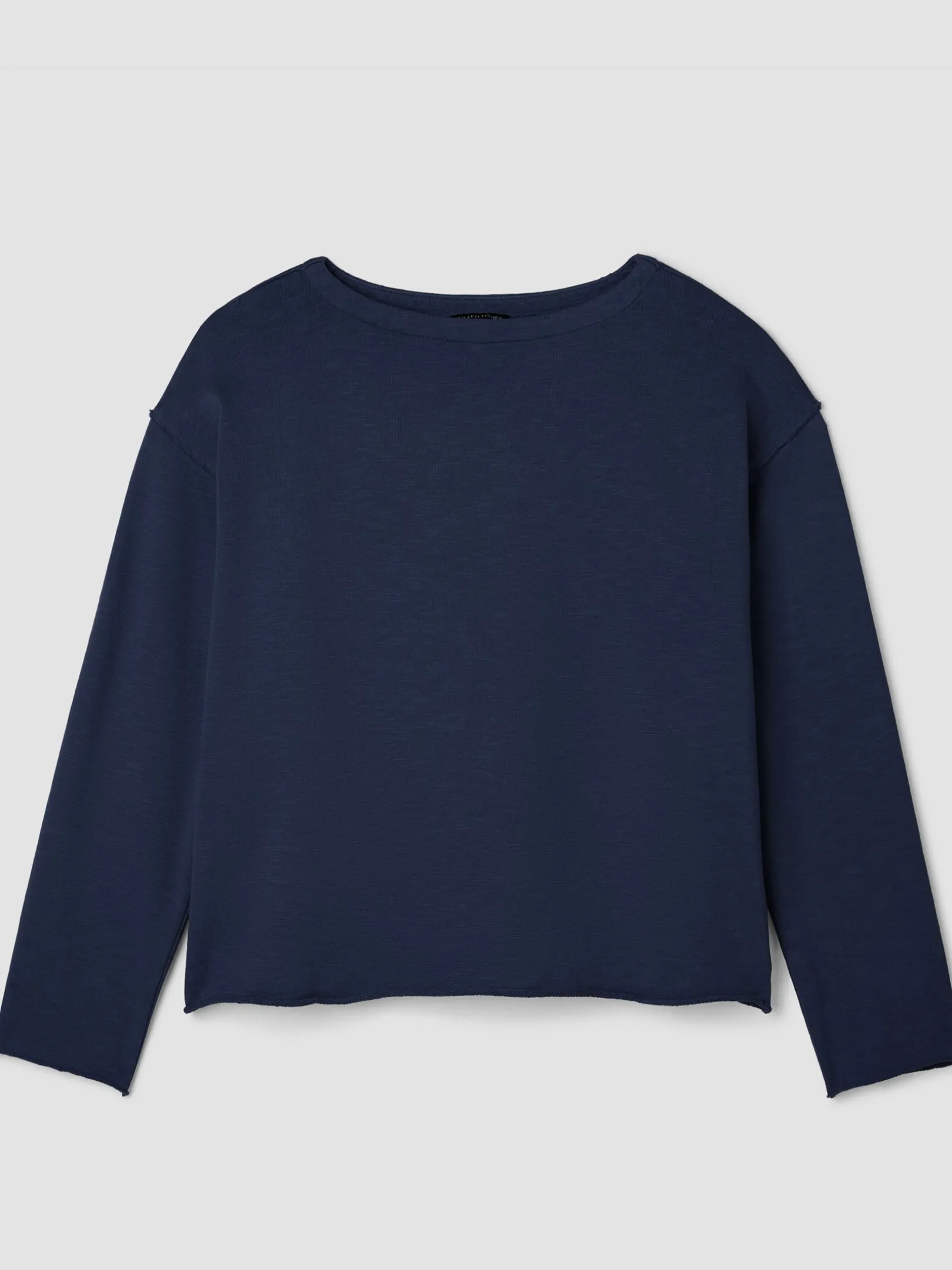 Garment-Dyed Organic Cotton Terry Bateau Neck Box-Top