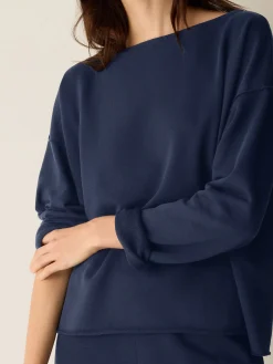 Garment-Dyed Organic Cotton Terry Bateau Neck Box-Top