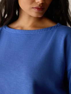 Garment-Dyed Organic Cotton Terry Bateau Neck Box-Top