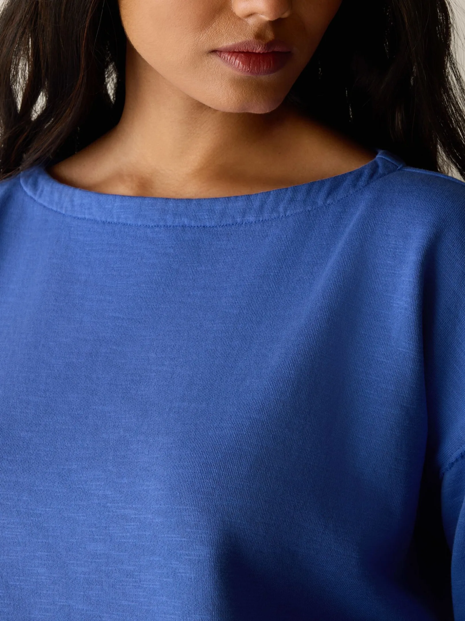 Garment-Dyed Organic Cotton Terry Bateau Neck Box-Top