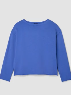 Garment-Dyed Organic Cotton Terry Bateau Neck Box-Top