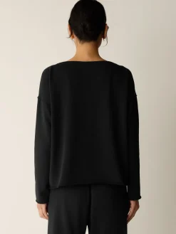 Garment-Dyed Organic Cotton Terry Bateau Neck Box-Top