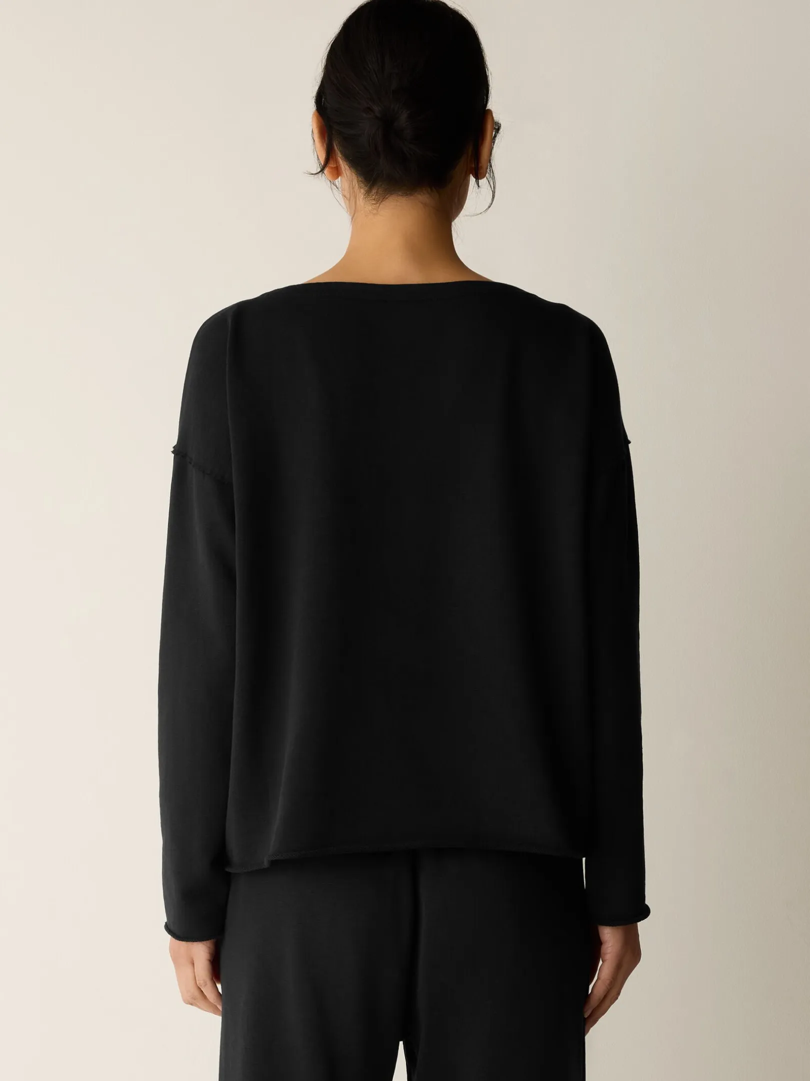Garment-Dyed Organic Cotton Terry Bateau Neck Box-Top