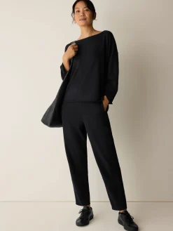 Garment-Dyed Organic Cotton Terry Bateau Neck Box-Top