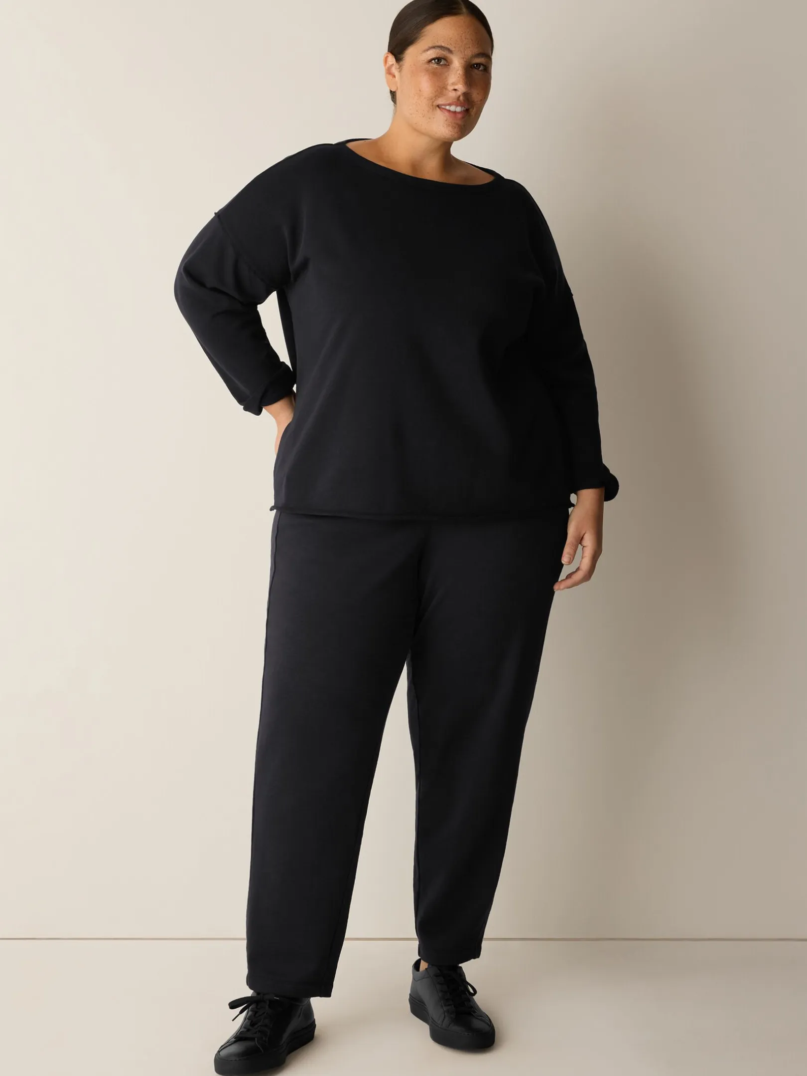 Garment-Dyed Organic Cotton Terry Bateau Neck Box-Top