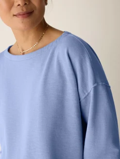 Garment-Dyed Organic Cotton Terry Bateau Neck Box-Top