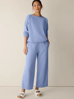 Garment-Dyed Organic Cotton Terry Bateau Neck Box-Top