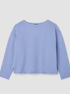Garment-Dyed Organic Cotton Terry Bateau Neck Box-Top