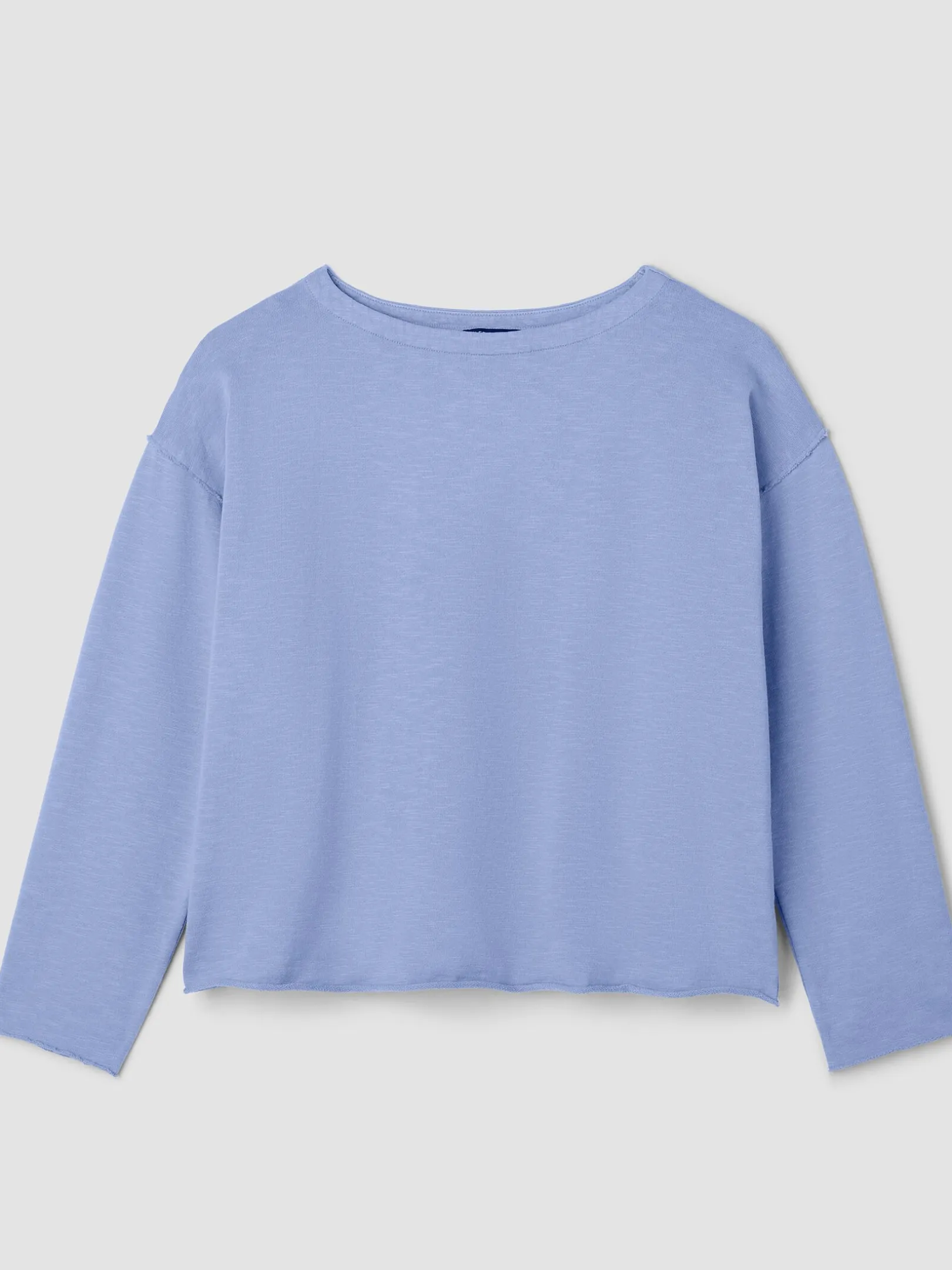 Garment-Dyed Organic Cotton Terry Bateau Neck Box-Top