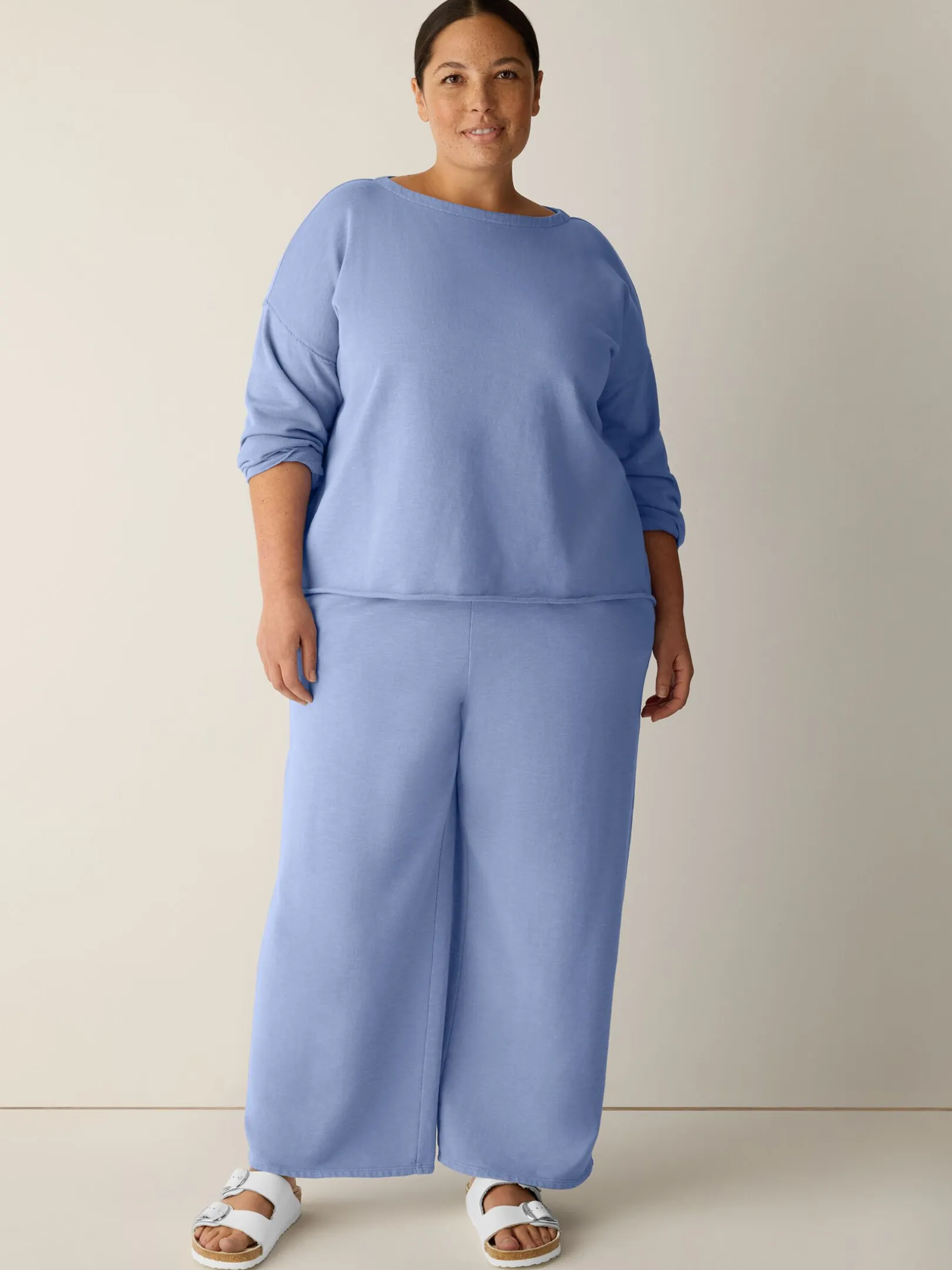 Garment-Dyed Organic Cotton Terry Bateau Neck Box-Top