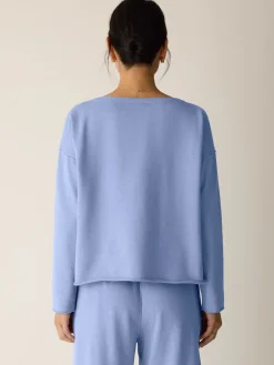 Garment-Dyed Organic Cotton Terry Bateau Neck Box-Top