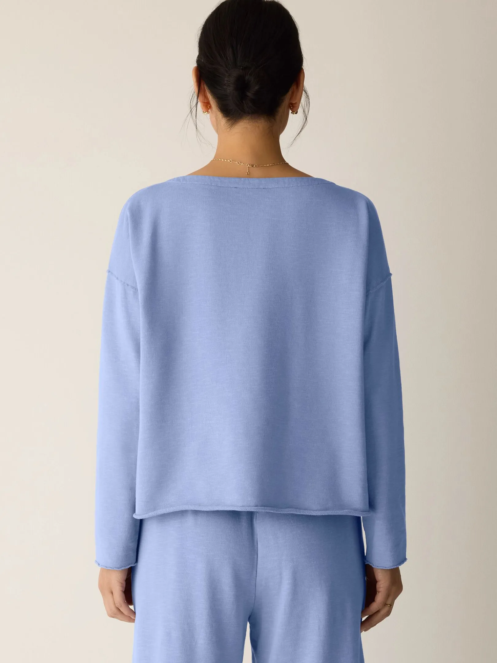 Garment-Dyed Organic Cotton Terry Bateau Neck Box-Top
