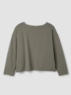Garment-Dyed Organic Cotton Terry Bateau Neck Box-Top