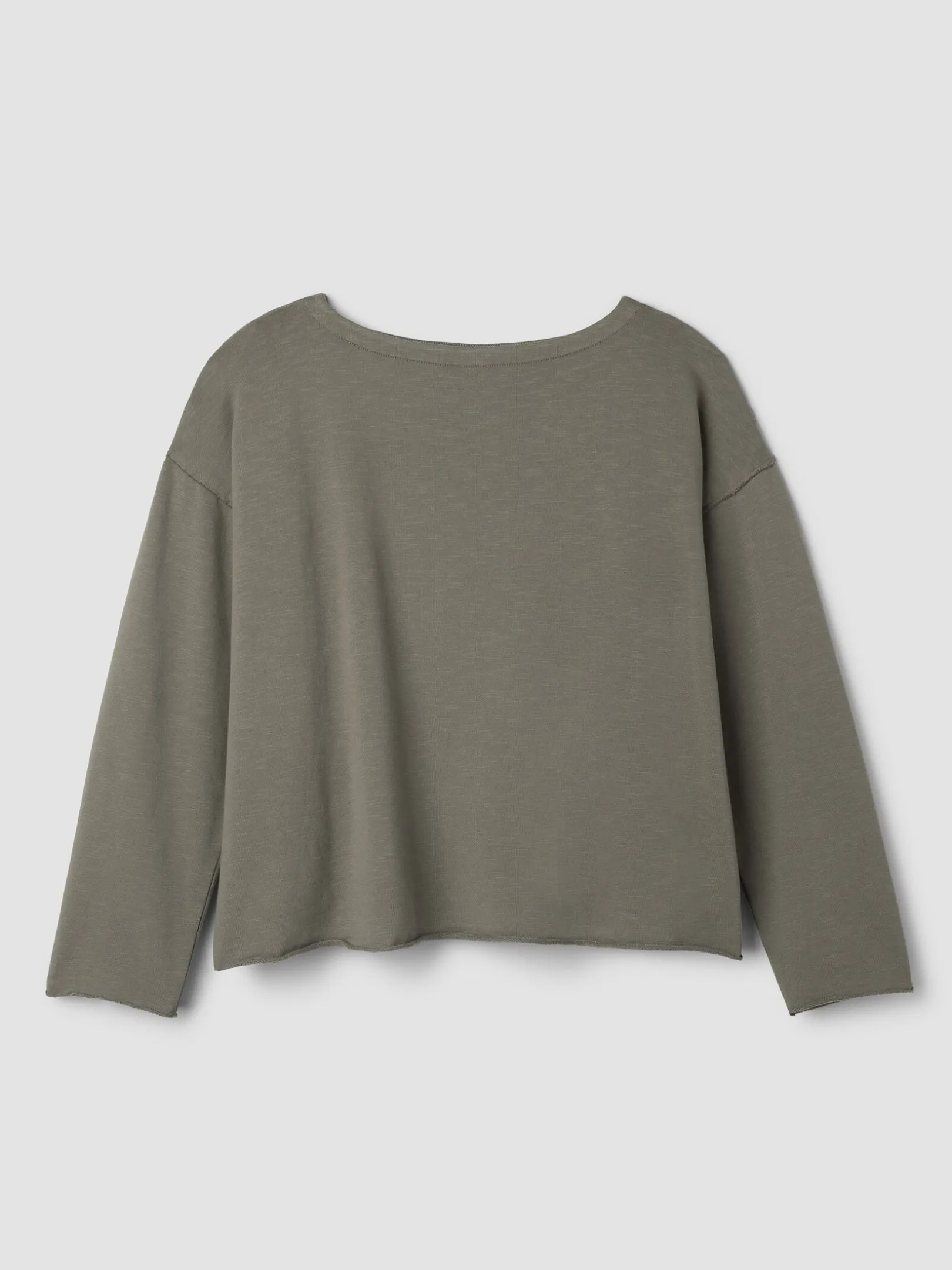 Garment-Dyed Organic Cotton Terry Bateau Neck Box-Top