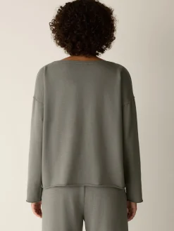 Garment-Dyed Organic Cotton Terry Bateau Neck Box-Top