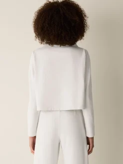 Garment-Dyed Organic Cotton Terry Funnel Neck Top