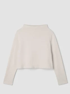 Garment-Dyed Organic Cotton Terry Funnel Neck Top