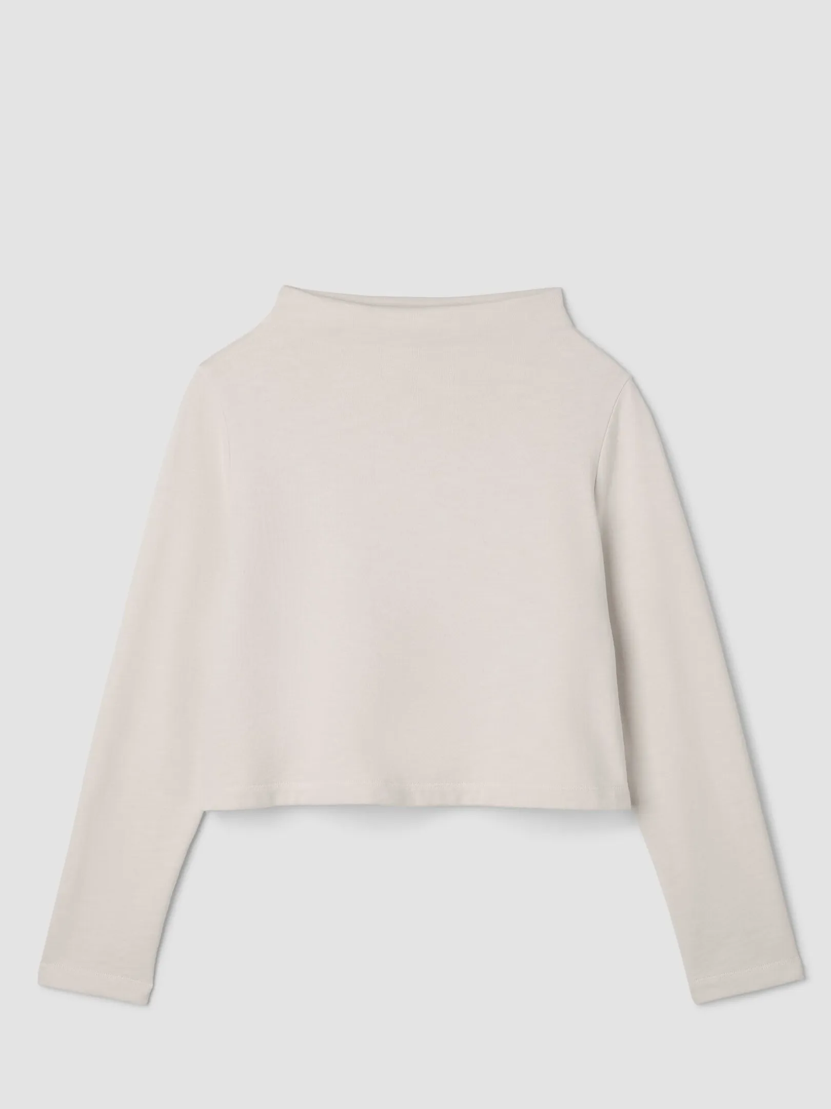 Garment-Dyed Organic Cotton Terry Funnel Neck Top
