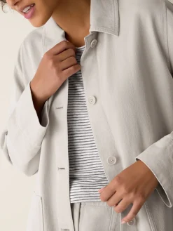 Garment-Dyed Utility Cotton Classic Collar Long Jacket