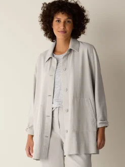 Garment-Dyed Utility Cotton Classic Collar Long Jacket