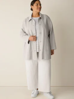 Garment-Dyed Utility Cotton Classic Collar Long Jacket