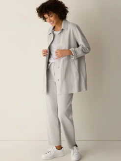 Garment-Dyed Utility Cotton Classic Collar Long Jacket