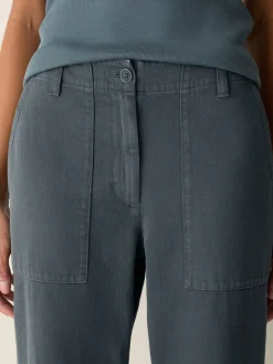 Garment-Dyed Utility Cotton Tapered Pant