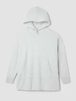Heathered Fleece Hooded Long Top