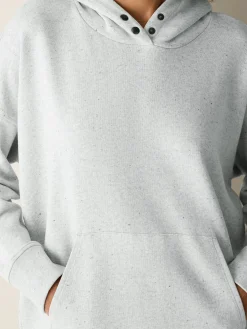 Heathered Fleece Hooded Long Top