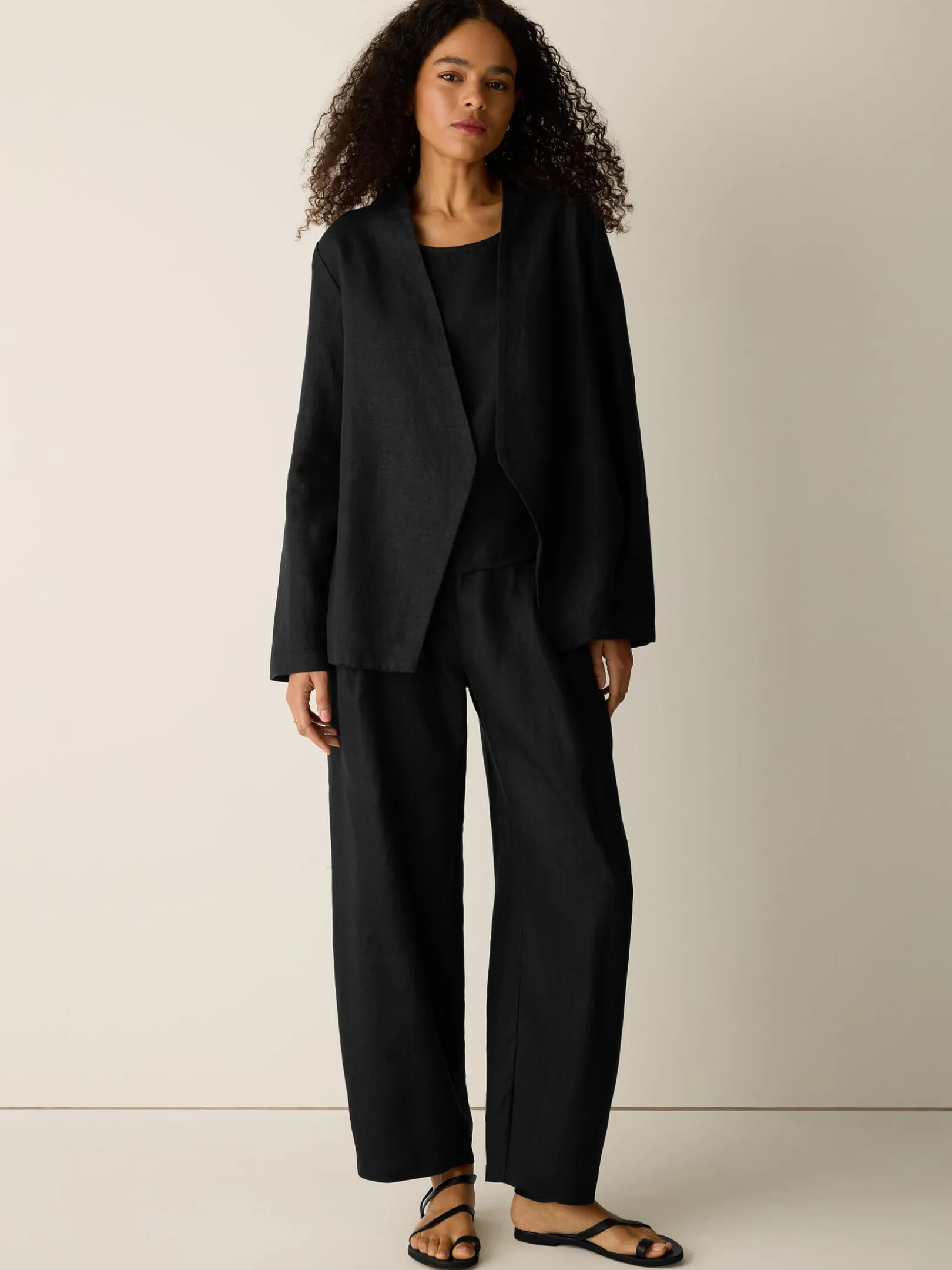 Heavy Organic Linen Angled Jacket